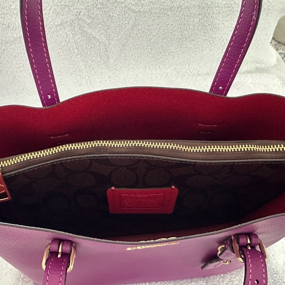 Coach Purple Leather Crossbody Bag - Picture 5 of 6